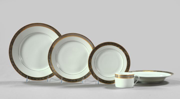 Appraisal: Forty-Piece Deshoulieres Limoges Porcelain Partial Dinner Service for eight persons