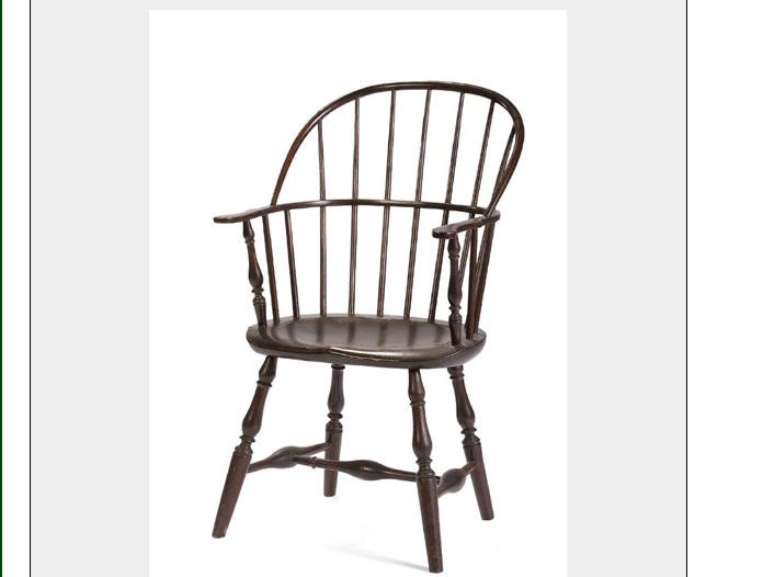 Appraisal: NEW ENGLAND SEVEN-SPINDLE SACK-BACK WINDSOR ARMCHAIR