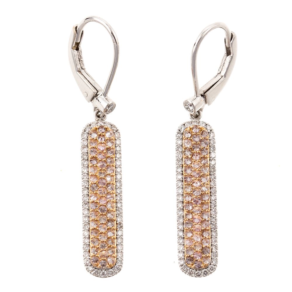 Appraisal: A Pair of Fancy Pink Diamond Earrings in K K