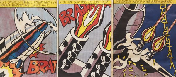 Appraisal: ROY LICHTENSTEIN AMERICAN - x As I Opened Fire Triptych