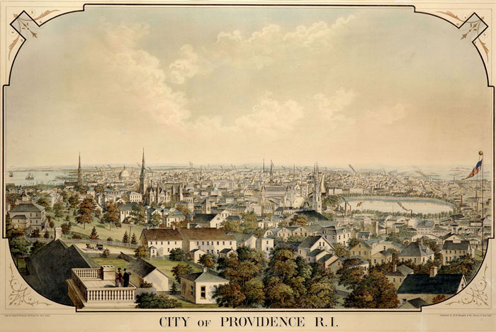 Appraisal: CITY OF PROVIDENCE R I Handcolored lithograph by Louis E