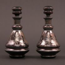 Appraisal: Pair of Italian Amethyst Glass Decanters Pair of Italian glass