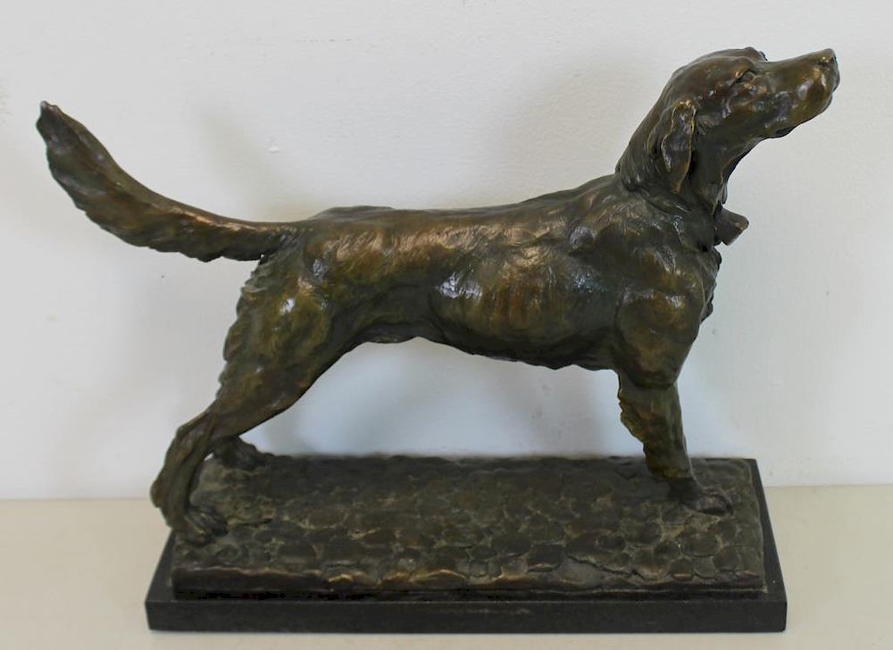 Appraisal: MATIA Walter Signed Bronze Sculpture Of A Setter Signed and