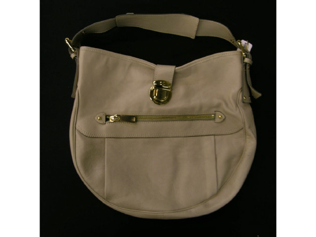 Appraisal: Beige leather Marc Jacobs handbag with snap closure front zippered