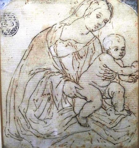 Appraisal: Italian School th Century Madonna and Child Within a Painted