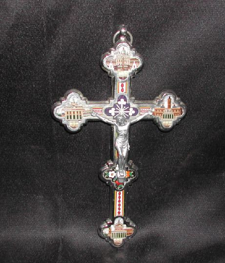 Appraisal: Italian Grand Tour Chromium and Micro-Mosaic Crucifix first quarter th