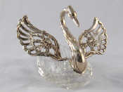 Appraisal: A cut glass dish in the form of a swan