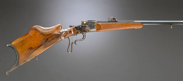 Appraisal: A continental falling block schuetzen rifle Serial no mm inch