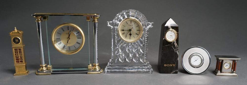 Appraisal: COLLECTION OF SIX DESK CLOCKS INCLUDING WATERFORD CHRISTOFLE AND OTHERCollection