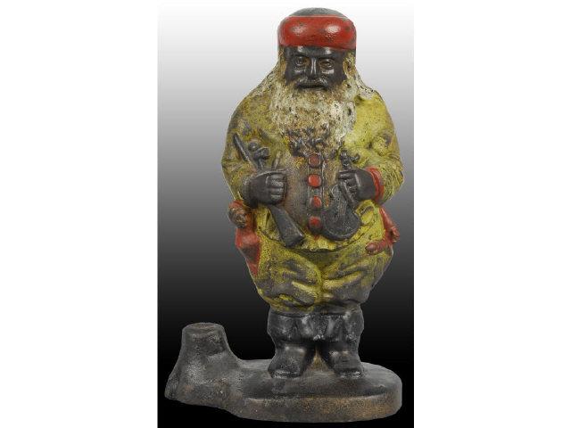 Appraisal: Cast Iron Santa Holding Tree Still Bank Description paint Condition