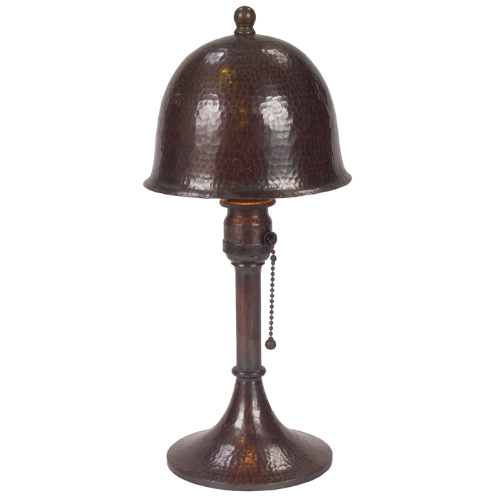 Appraisal: Good Roycroft lamp helmet form with original hammered copper patina