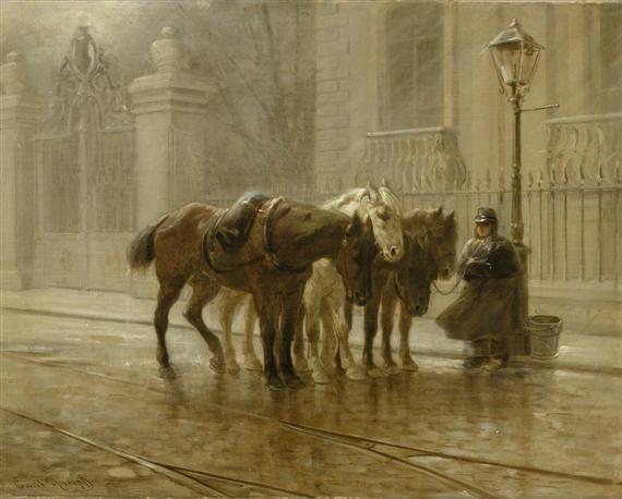 Appraisal: RUMPF EMIL Frankfurt - Kronberg A horse keeper and three