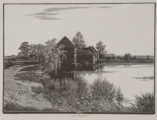 Appraisal: CHARLES W TAYLOR - 'Hanningfield' 'The Bell Inn' a cornfield