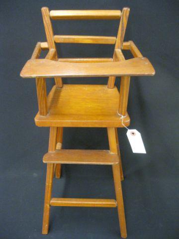 Appraisal: Wooden Doll Highchair