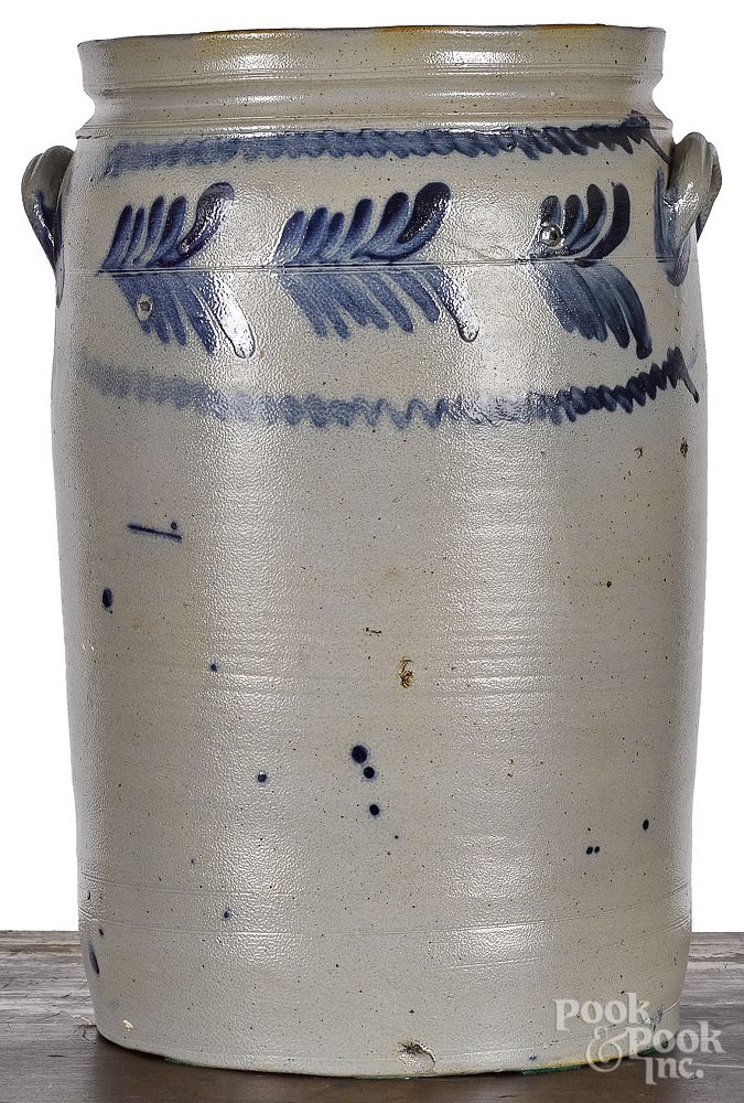 Appraisal: Pennsylvania or Maryland stoneware crock Pennsylvania or Maryland five-gallon stoneware