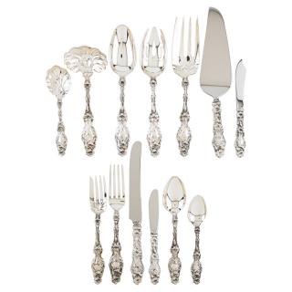 Appraisal: GORHAM LILY STERLING SILVER FLATWARE dinner forks dinner knives hollow