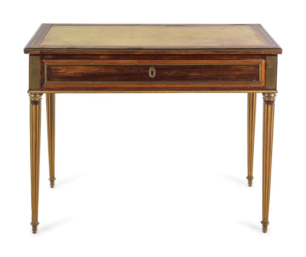 Appraisal: A Directoire Brass Mounted Parcel Gilt and Inlaid Mahogany Table