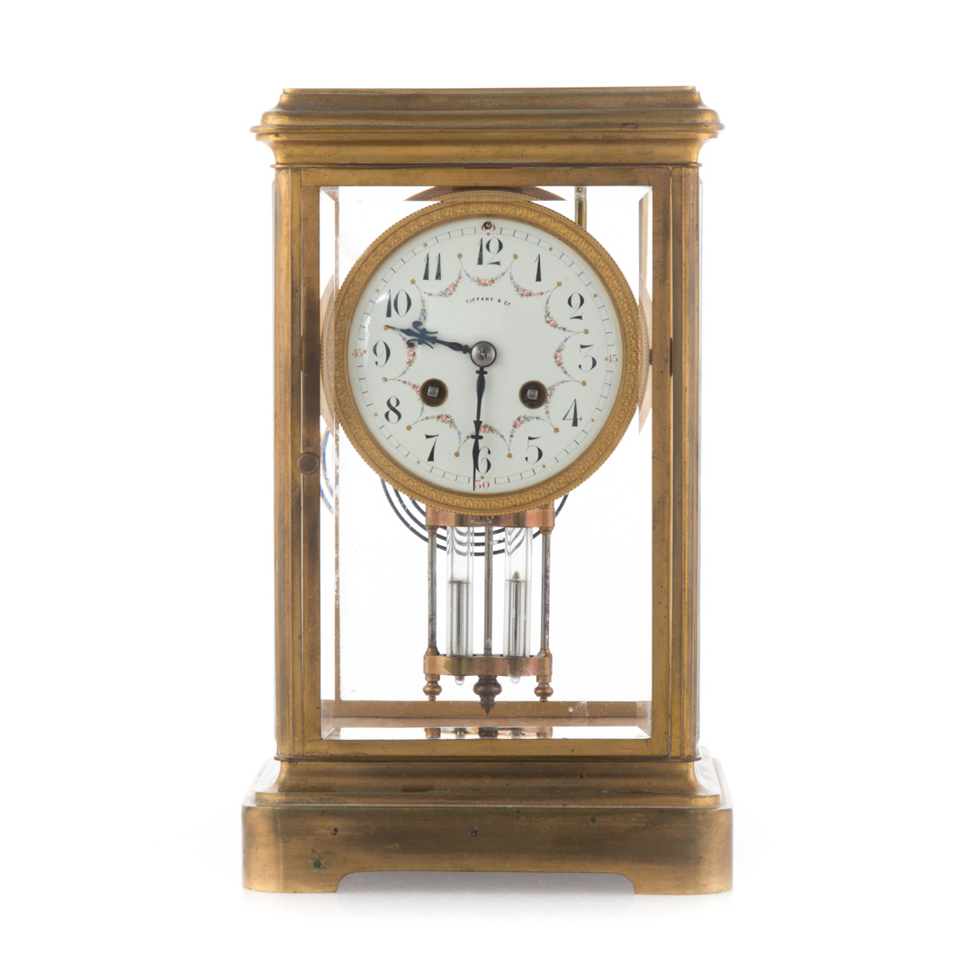 Appraisal: French gilt-metal regulator clock early th century retailed by Tiffany