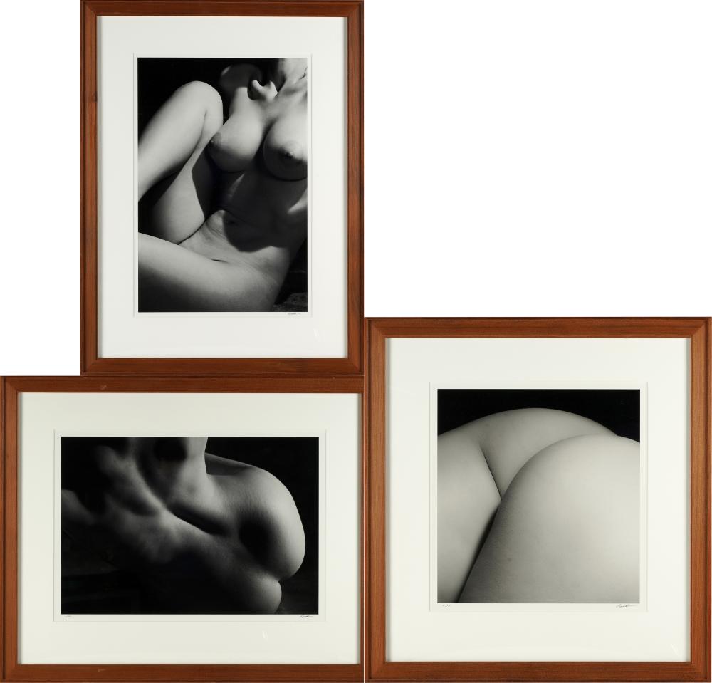 Appraisal: THREE NUDE PHOTOGRAPHSeach signed Reede lower right two numbered the