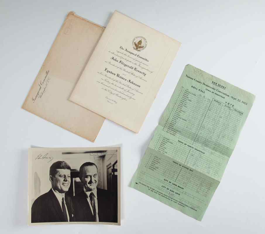 Appraisal: JOHN KENNEDY INAUGURAL INVITATION SIGNED PHOTO To include Signed x