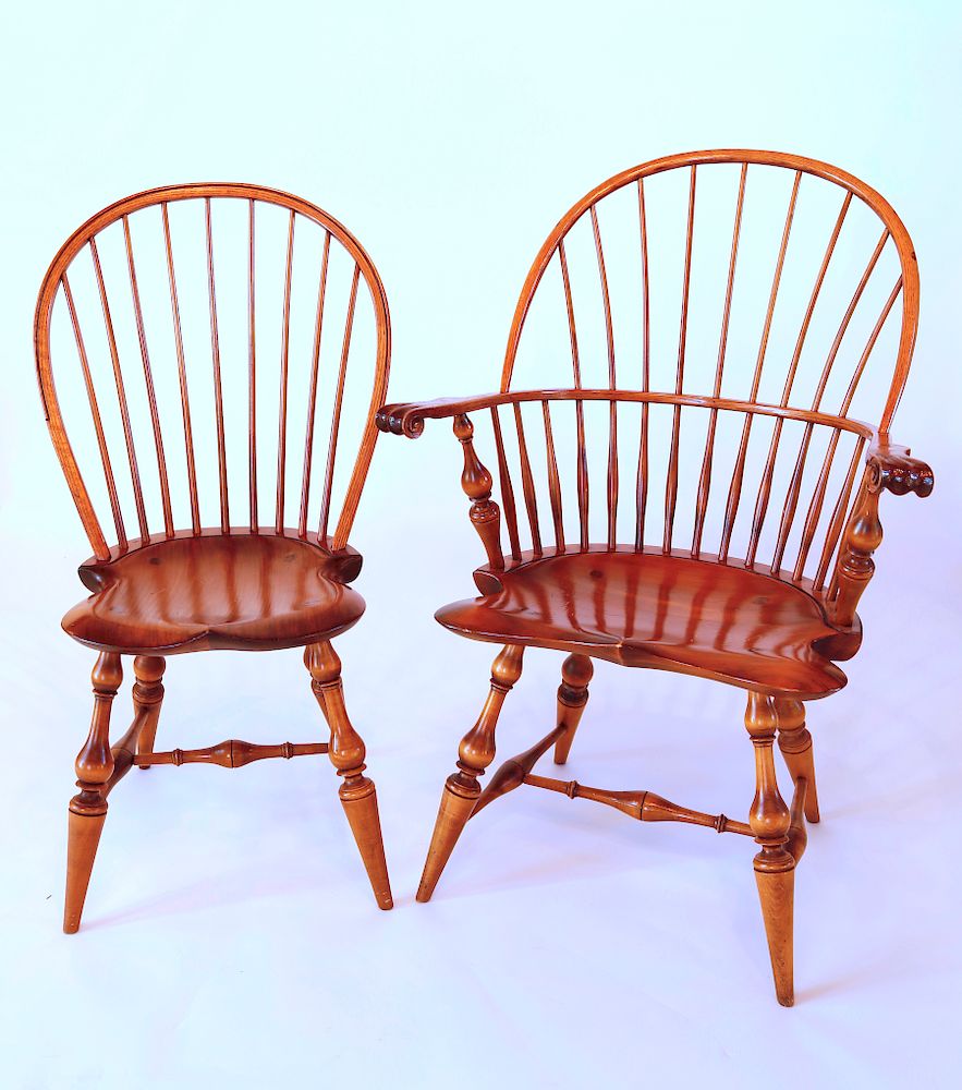 Appraisal: Set of Ten Bow Back Windsor Dining Chairs Signed D