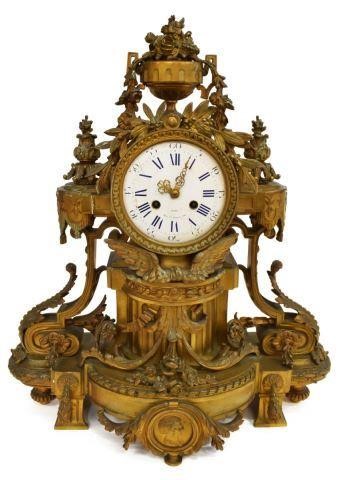 Appraisal: French Louis XVI style gilt metal mantel clock late th