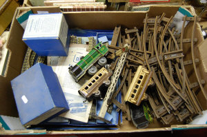 Appraisal: A boxed Hornby Dublo triple-track train set and a Hornby