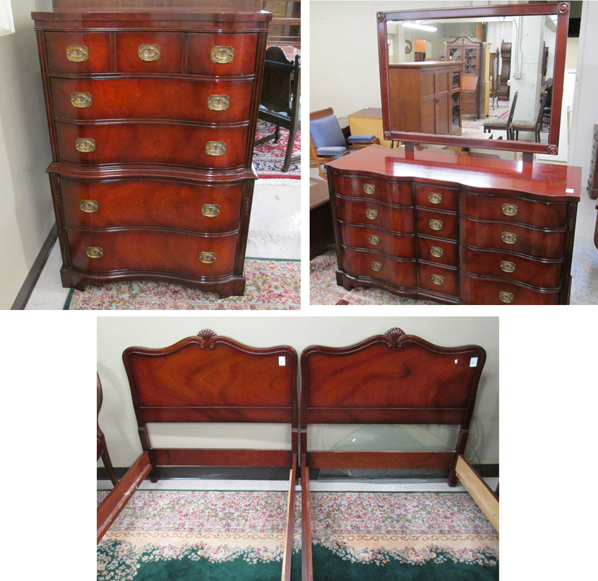 Appraisal: FOUR-PIECE FEDERAL STYLE MAHOGANY BEDROOM FURNITURE SET Drexel Furniture Co