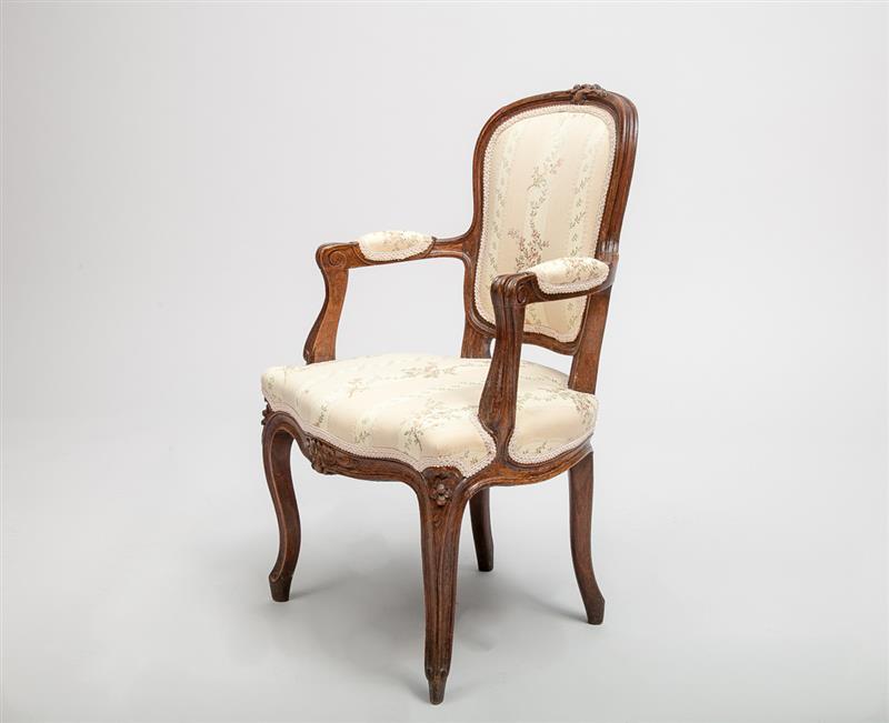 Appraisal: Louis XV Style Provincial Carved Walnut Child's Petit Fauteuil en