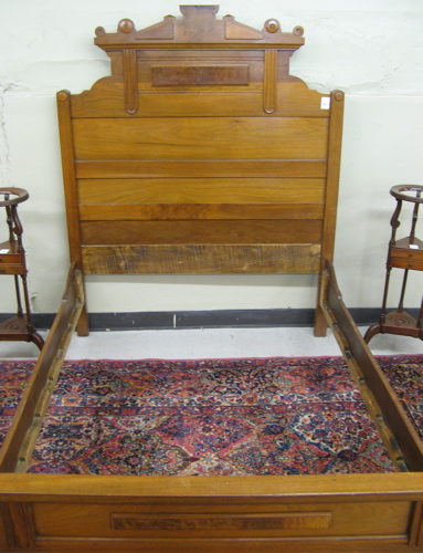 Appraisal: VICTORIAN WALNUT COTTAGE BED WITH RAILS American last quarter of