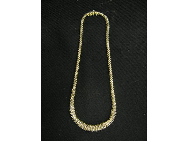 Appraisal: Diamond Necklace graduated round diamonds totaling carat in k yellow