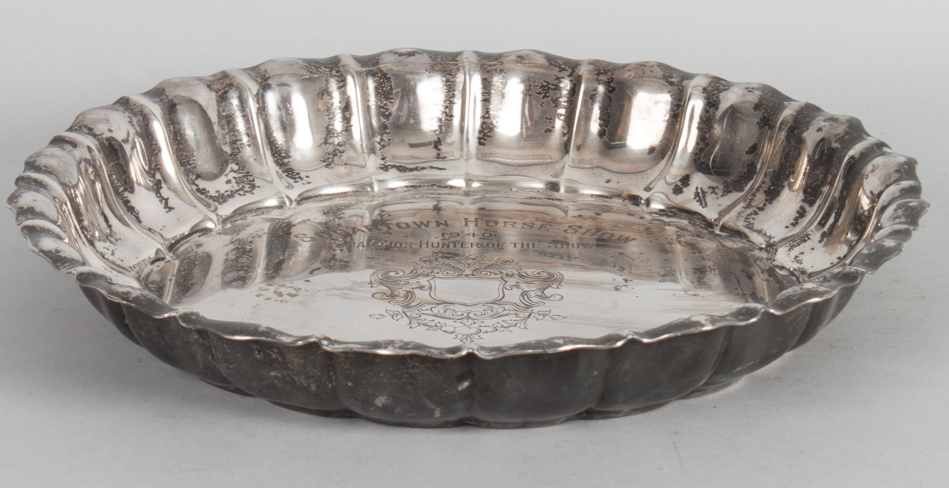 Appraisal: Gorham sterling silver trophy tray probably Currier Roby marked Reproduction