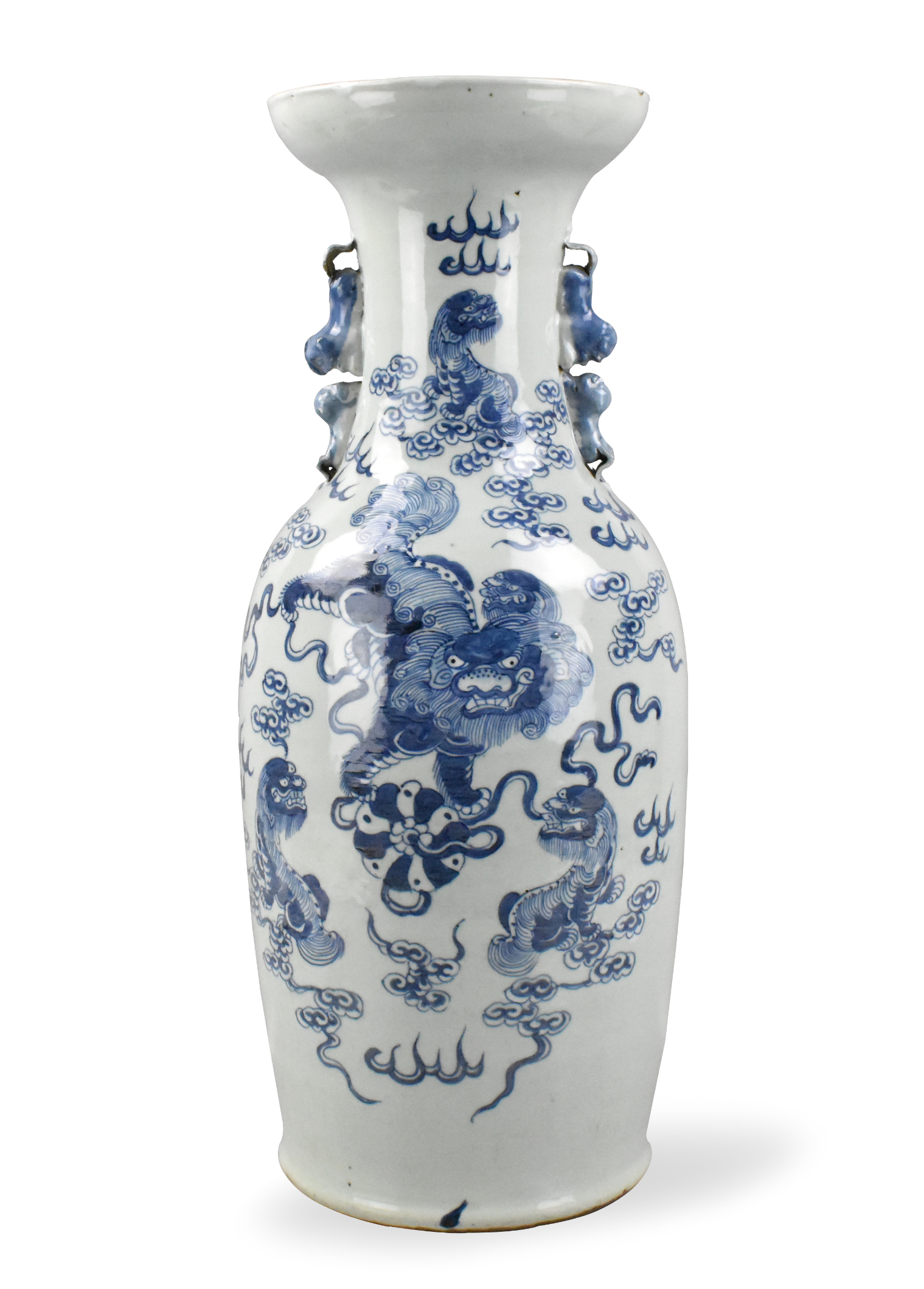 Appraisal: A large Chinese celadon blue glaze vase with lion dating