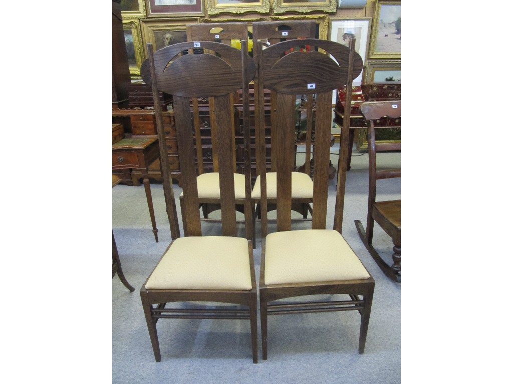 Appraisal: Pair of Rennie Mackintosh style hall chairs