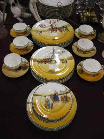 Appraisal: pc Royal Doulton ''Coaching Days'' Chinaservice for most all excellent