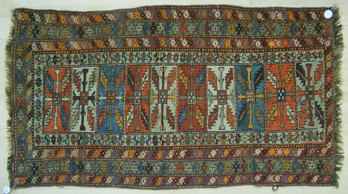 Appraisal: Beluch throw rug ' x ' together with a Caucasian