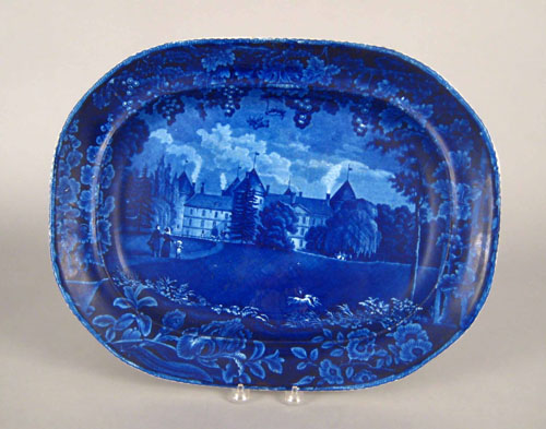 Appraisal: Historical blue Staffordshire platter th c depicting a southwest view