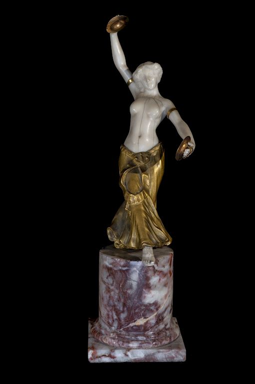 Appraisal: L Sosson French Art Deco Bronze Dancer Sculpture L Sosson