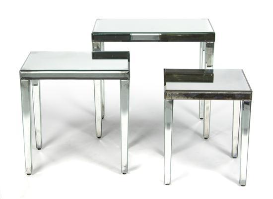 Appraisal: Set of Three Art Deco Style Nesting Tables each with