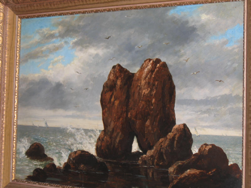 Appraisal: AMERICAN SCHOOL TH CENTURY Rocky coast oil on board signed