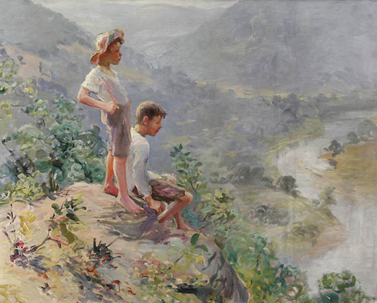 Appraisal: Adam Emory Albright American - Overlooking the Allegheny at Tionesta