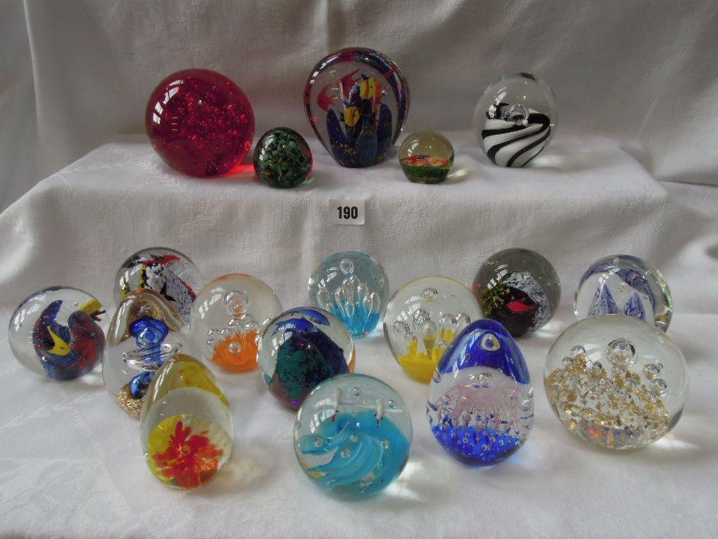 Appraisal: An interesting collection of eighteen glass paperweights with varied designs