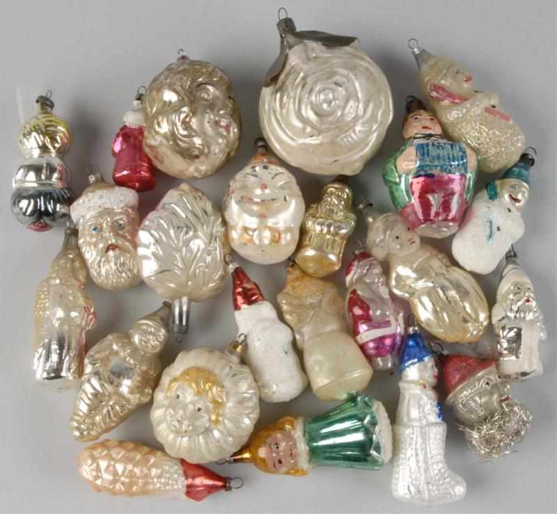 Appraisal: Lot of Glass Figural Christmas Ornaments Description Includes one young