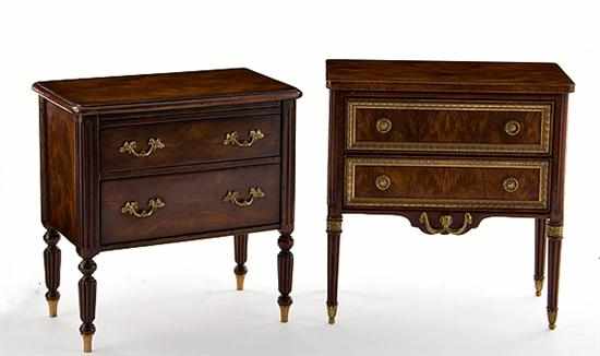 Appraisal: Miniature mahogany commodes rectangular top over two long drawers and