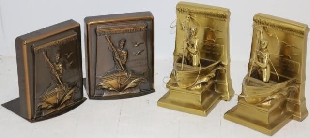 Appraisal: PAIRS OF NEW BEDFORD WHALER BOOKENDS MID- THC BOTH TITLED