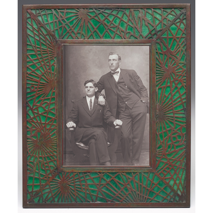 Appraisal: Tiffany Studios frame bronze in the pine needle pattern over