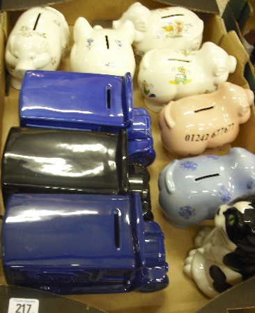 Appraisal: Collection Of Various Wade Money Boxes Comprising Seated Cat Wade