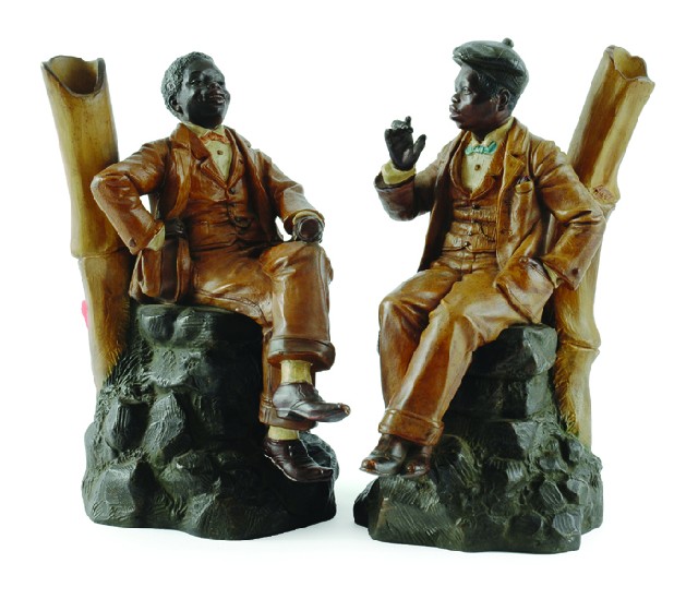 Appraisal: A PAIR OF JOHANN MARESCH CONTINENTAL TERRACOTTA FIGURES Each modelled