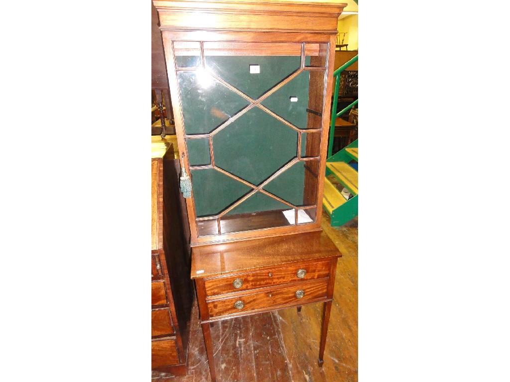 Appraisal: A small th century mahogany side cabinet the upper section