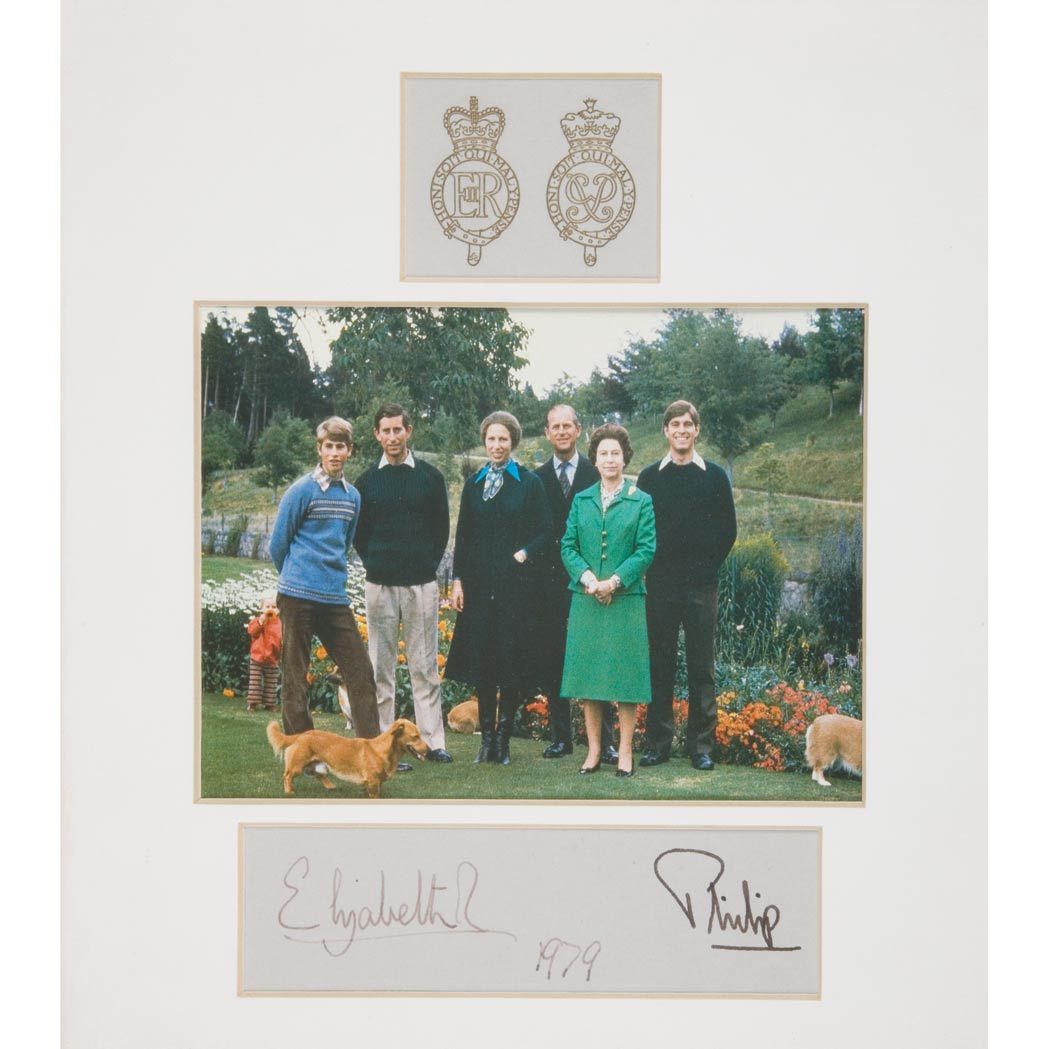 Appraisal: ROYALTY Printed photograph of HRH Queen Elizabeth and Prince Philip